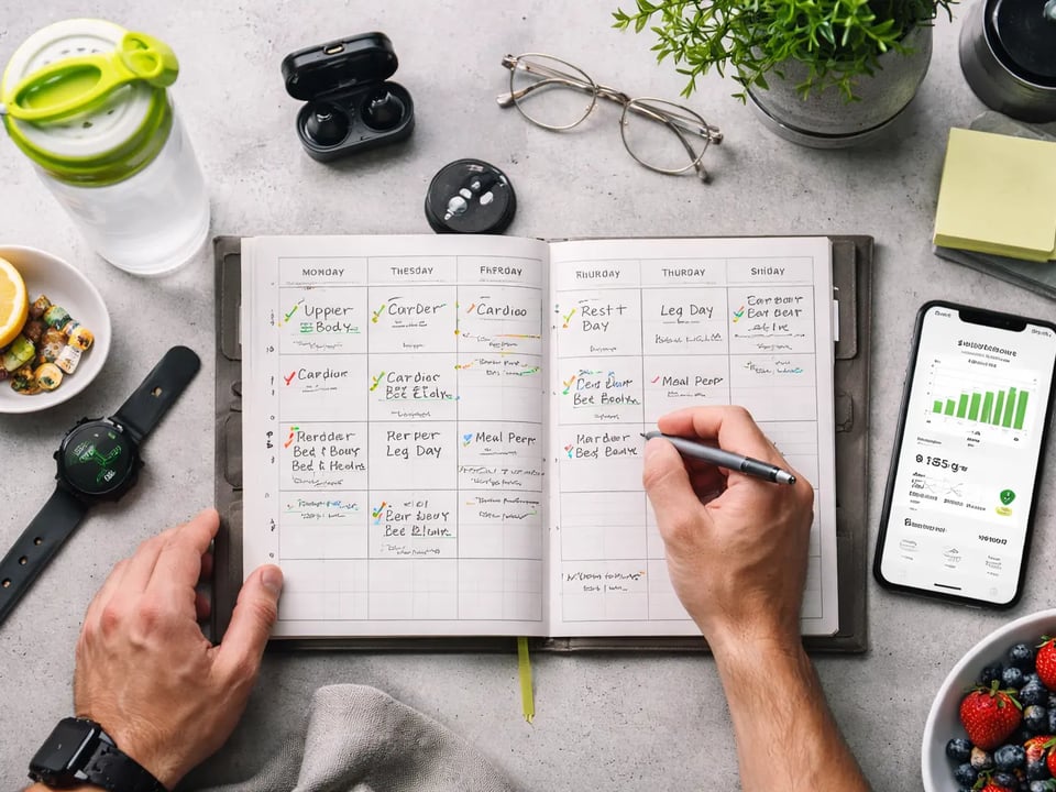 Calendar and daily planning setup representing adherence and routine consistency