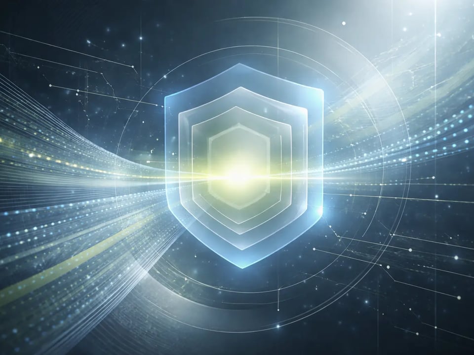 Abstract lock and encrypted-data themed visual for privacy messaging